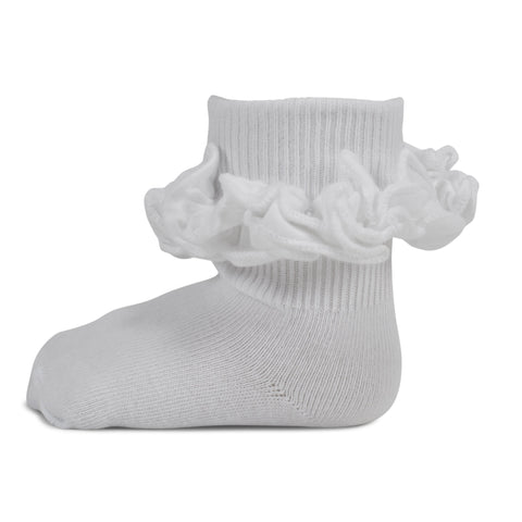 White Ruffled Girl Socks
